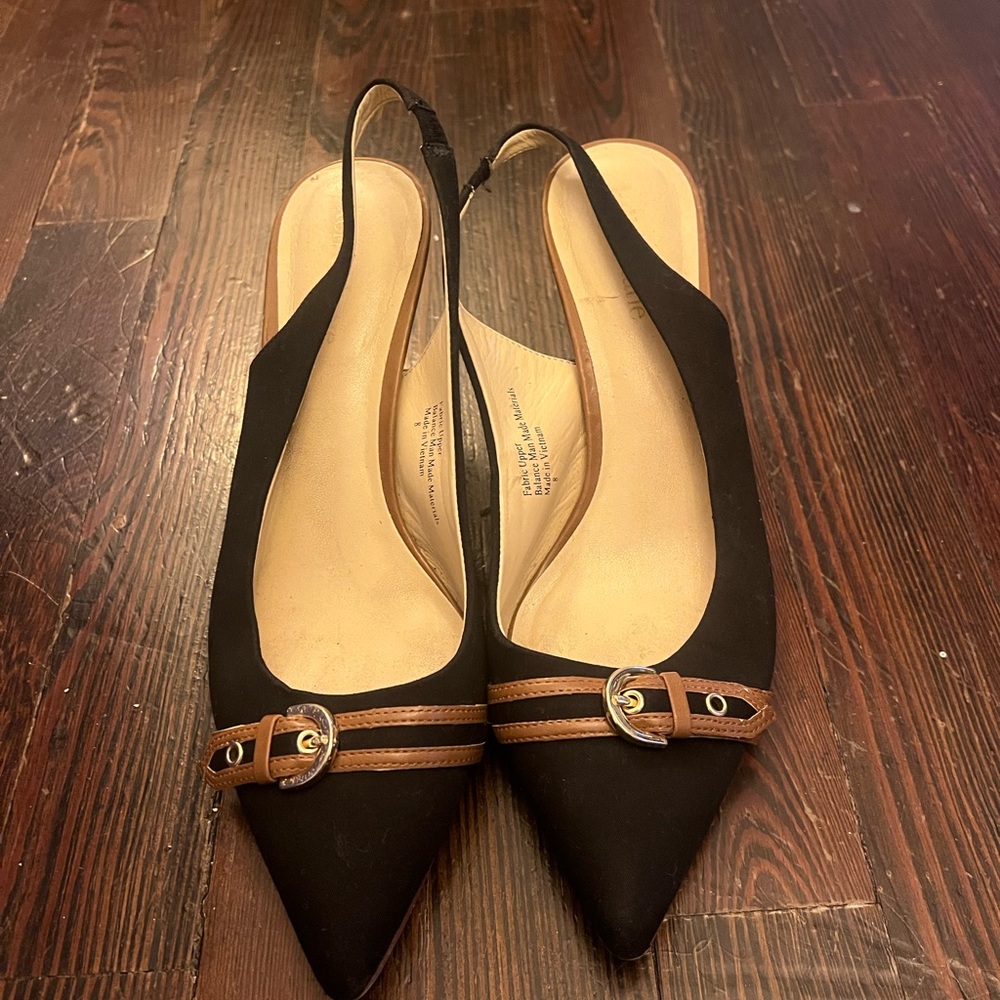 Elegant Black Slingback Women's Shoes